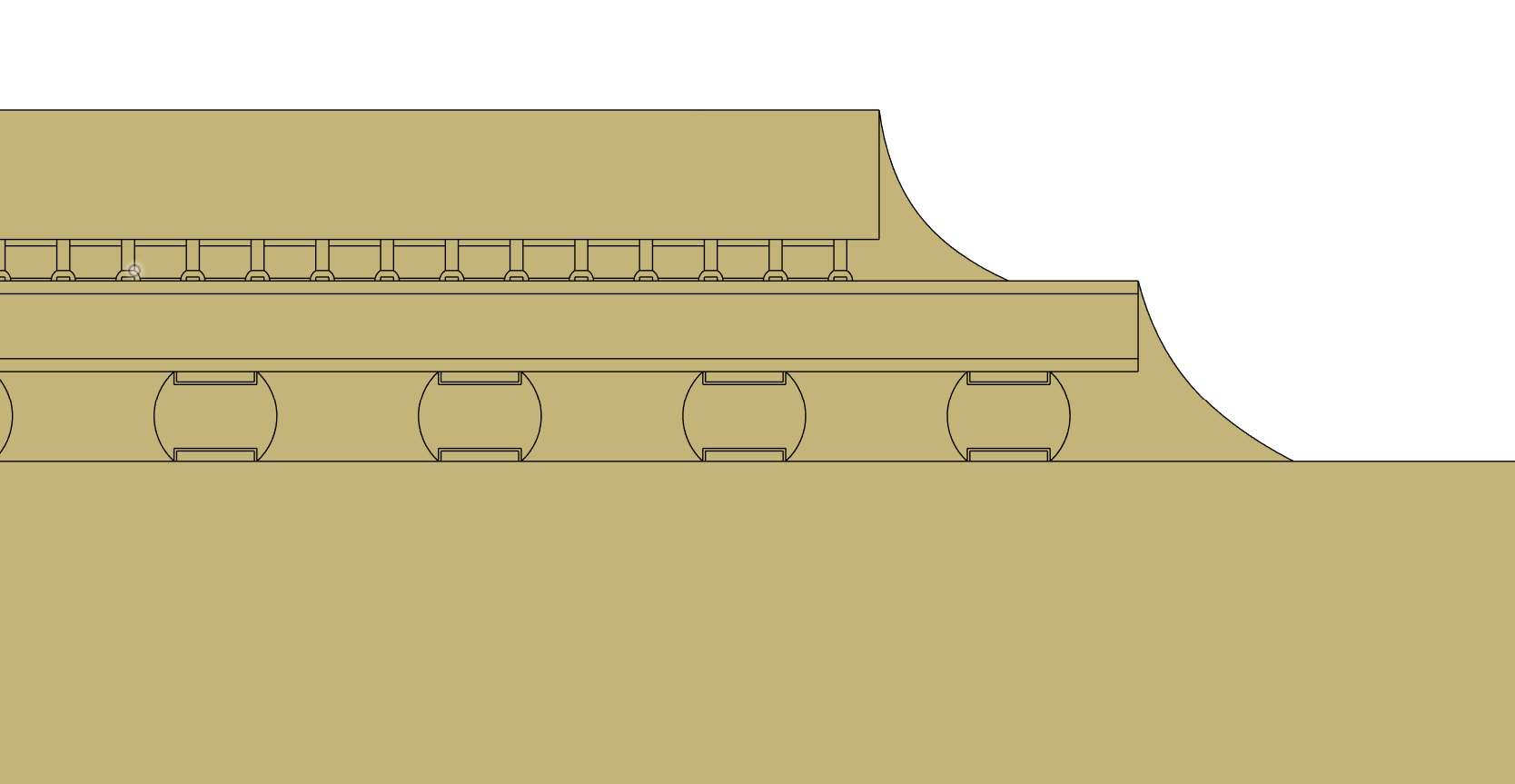 Detailed modeled geometry around solder joints and package layers