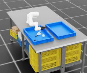 RB5 dexterous hand descending toward a selected object